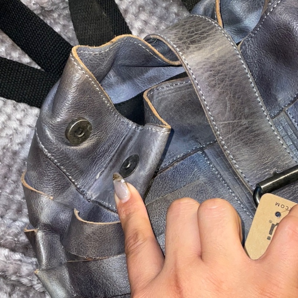 Bed stu Stylish Blue Leather Backpack - Picture 3 of 11